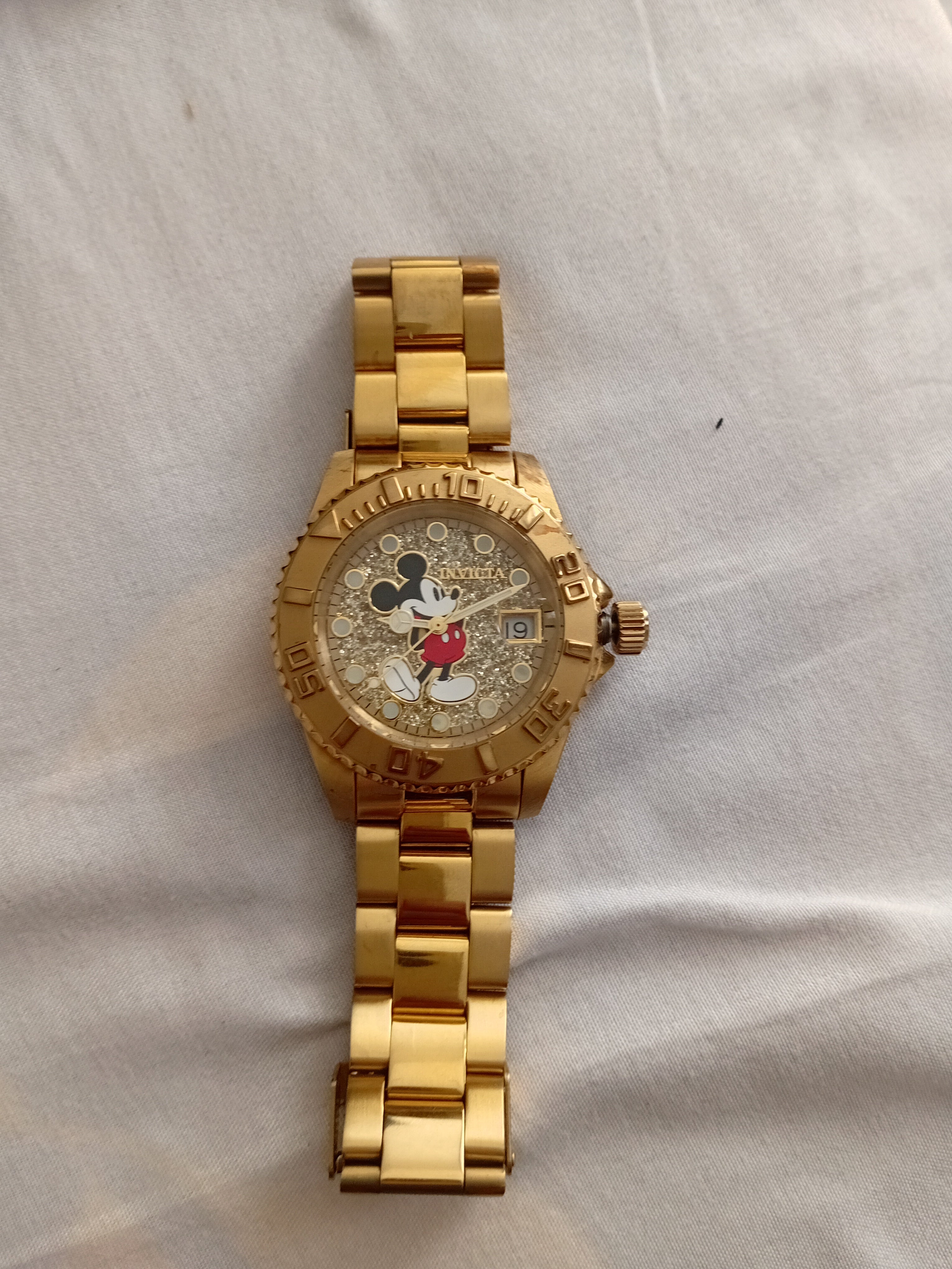 Invicta Disney Mickey Mouse Lady Gold Dial Model 27383 Limited Ed.