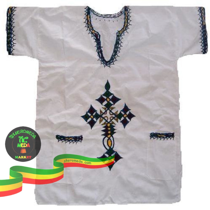Traditional habesha style cross men Traditional shirt Sheromeda.com 