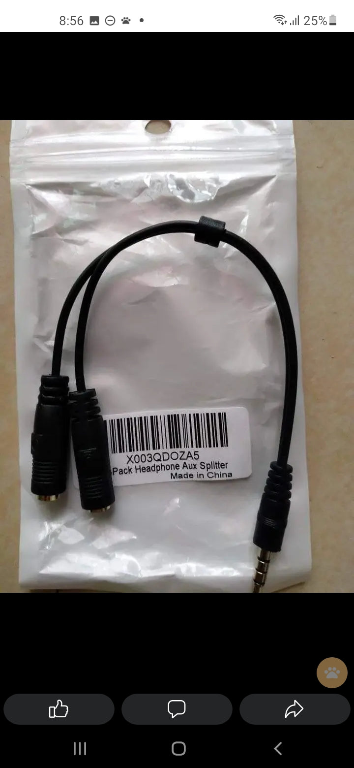 Aux Headohones wire splitter