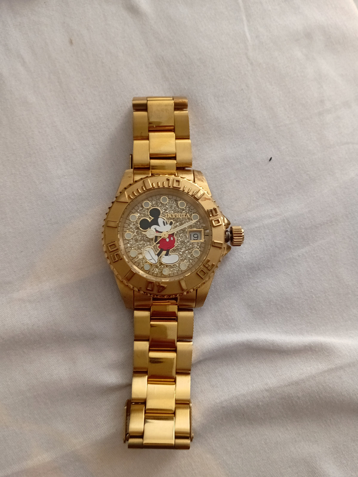 Invicta Disney Mickey Mouse Lady Gold Dial Model 27383 Limited Ed.