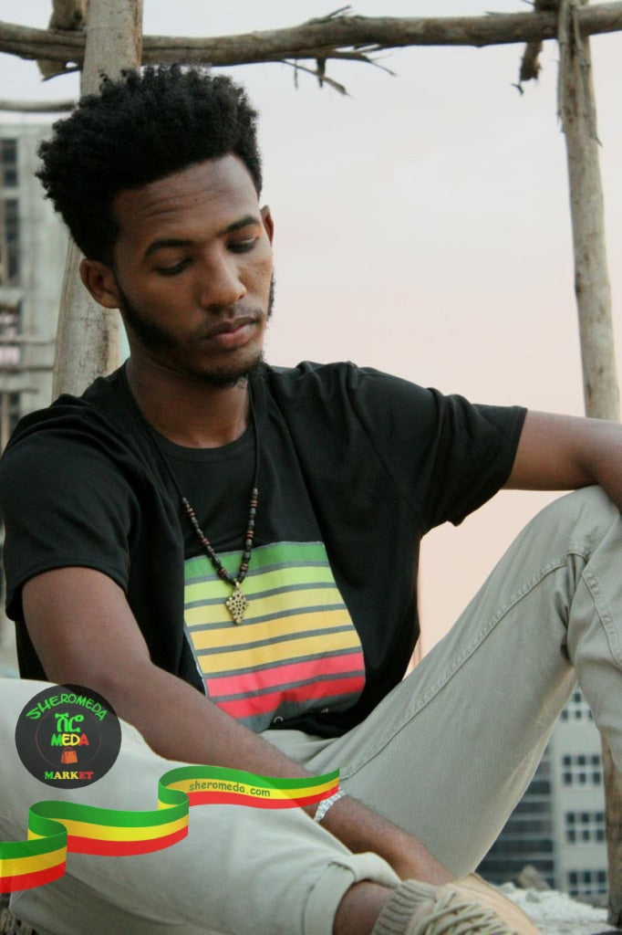 Black Men Polyester Shirt Ethiopia