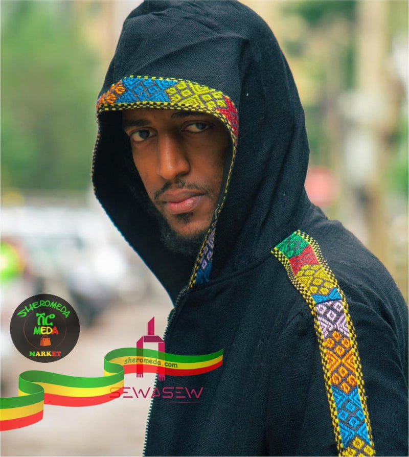 Black Traditional Ethiopia Style Jacket (Unisex) Life Jackets