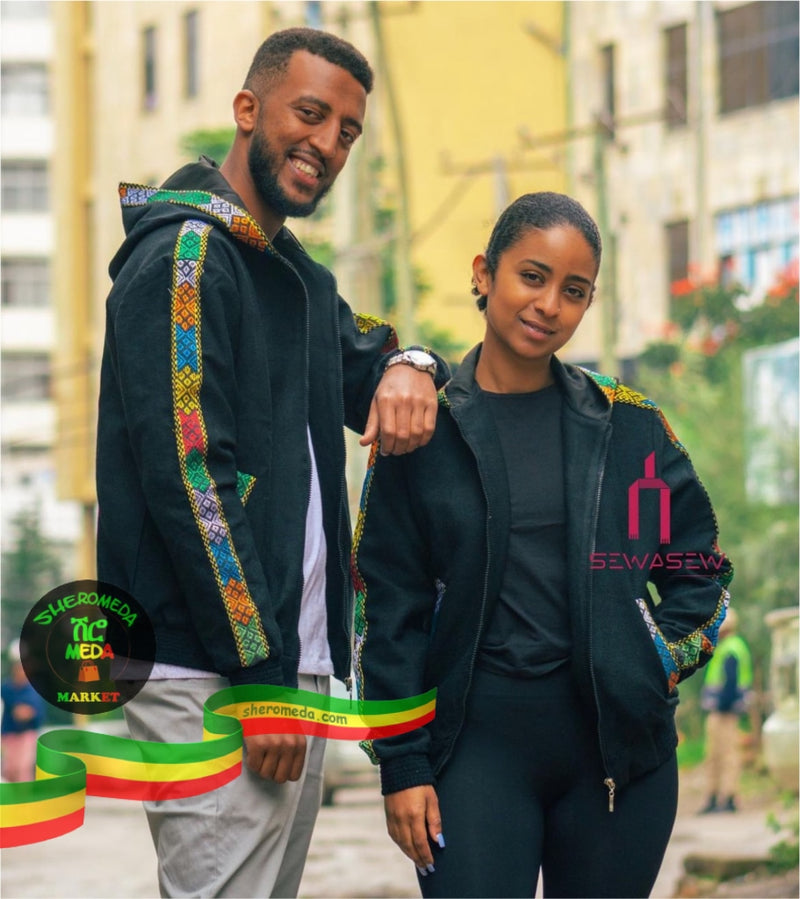 Black Traditional Ethiopia Style Jacket (Unisex) Life Jackets