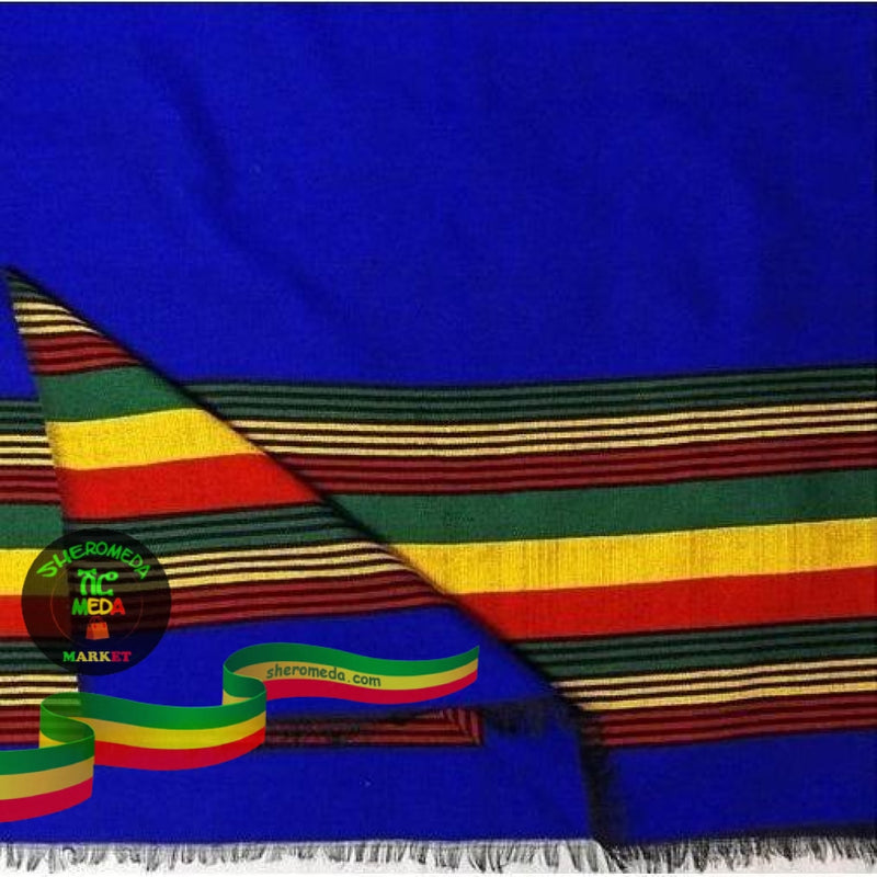 Blue Ethiopian Flag Scarf Textile
