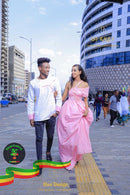 Couple Pink Outfit By Hun Design Pink / (Both Dress + Men Shirt)