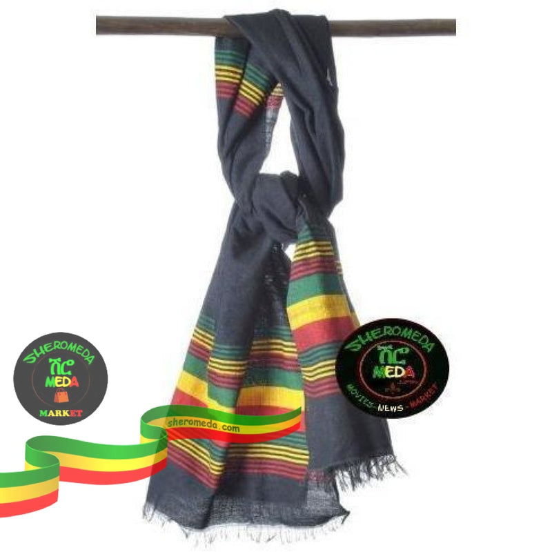 Ethiopian black style scarf Textile Sheromeda.com 