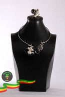 Ethiopian Cross Necklace Ring set Filigree Silver work on black Agate Luxury jewelry Parseghian Silver Smith & Gift articles store, Addis Ababa 