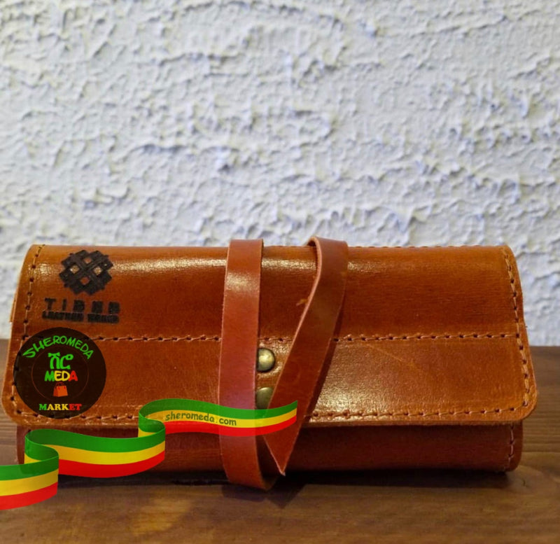 Ethiopian Leather Cable Bag