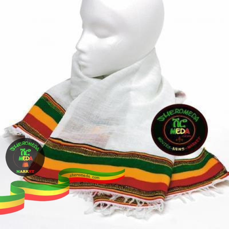 Ethiopian short scarf Textile Sheromeda.com 