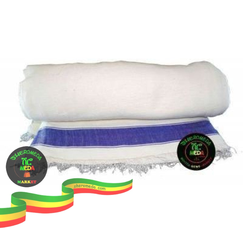 Ethiopian white blue netela