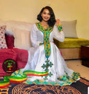 Green meskel dress by Selam Selam Tekie clothing, Atlas graze plaza, Addis Ababa 