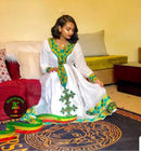 Green meskel dress by Selam Selam Tekie clothing, Atlas graze plaza, Addis Ababa 