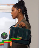 Green/Blue oreracollection bag Ethio hides store, Skylight hotel, lighthouse building, Addis Ababa 