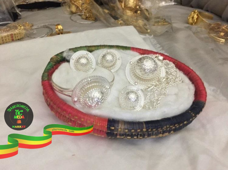 Habesha Silver Necklace + Bracelet Pendants+ Ring Jellery