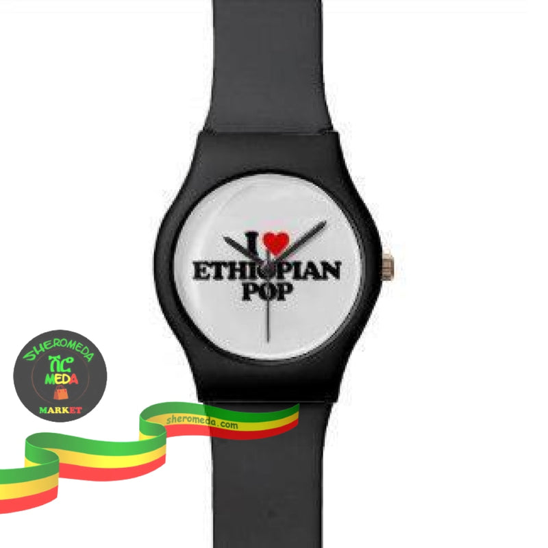 I Love Ethiopian Pop Black Watches