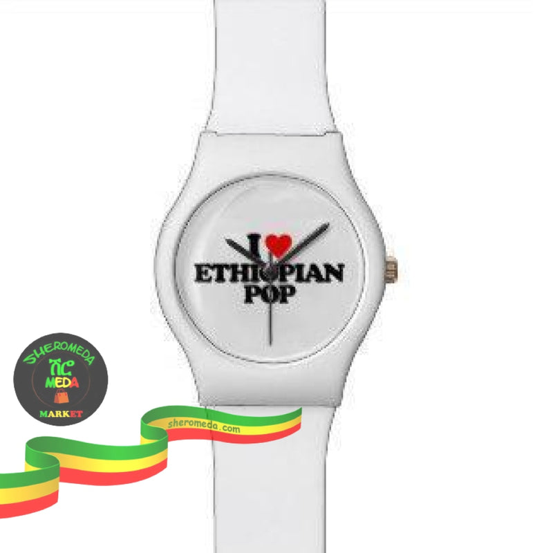 I Love Ethiopian Pop White Watches