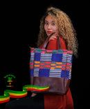 Leather Brown Blue Style Bag