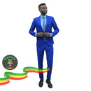 Mens Blue Square Coat With Pants Suit