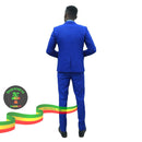 Mens Blue Square Coat With Pants Suit