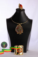 Necklace and Ring on Agate stone combined Bracelet on Amber stone Luxury jewelry Parseghian Silver Smith & Gift articles store, Addis Ababa 