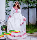 New Year Pink Dress By Zufan Tibeb