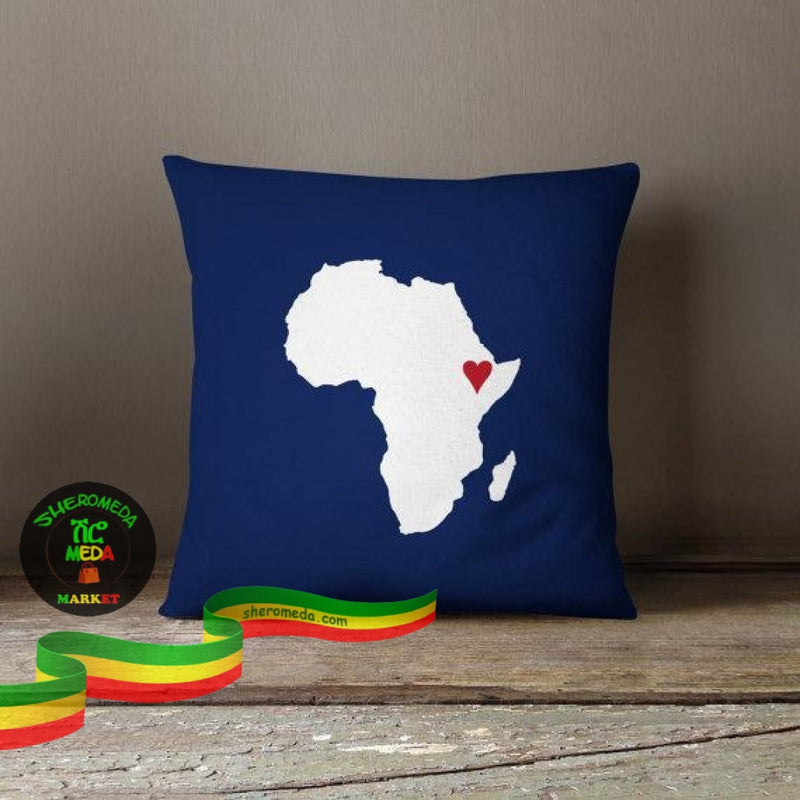Ocean Blue Ethiopia Love Map Pillow Pillow