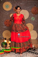 Red Africanclothing Shifon