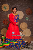 Red Blue Style Africanclothing Shifon