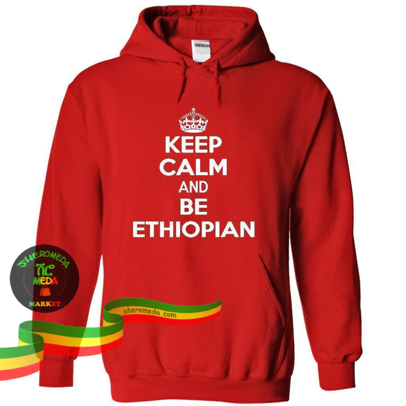 Red keep calm Ethiopian Hoodie Shirt Sheromeda.com 