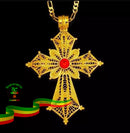 Red Love Meskel Necklace / Gold Jellery