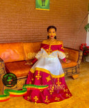 Red Meskel Style Dress By Richo