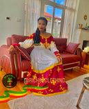 Red Meskel Style Dress By Richo