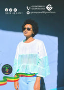 Strip Hand Woven Pleated Top