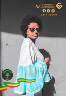 Strip Hand Woven Pleated Top