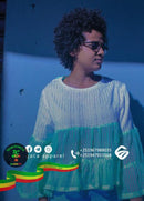 Strip Hand Woven Pleated Top