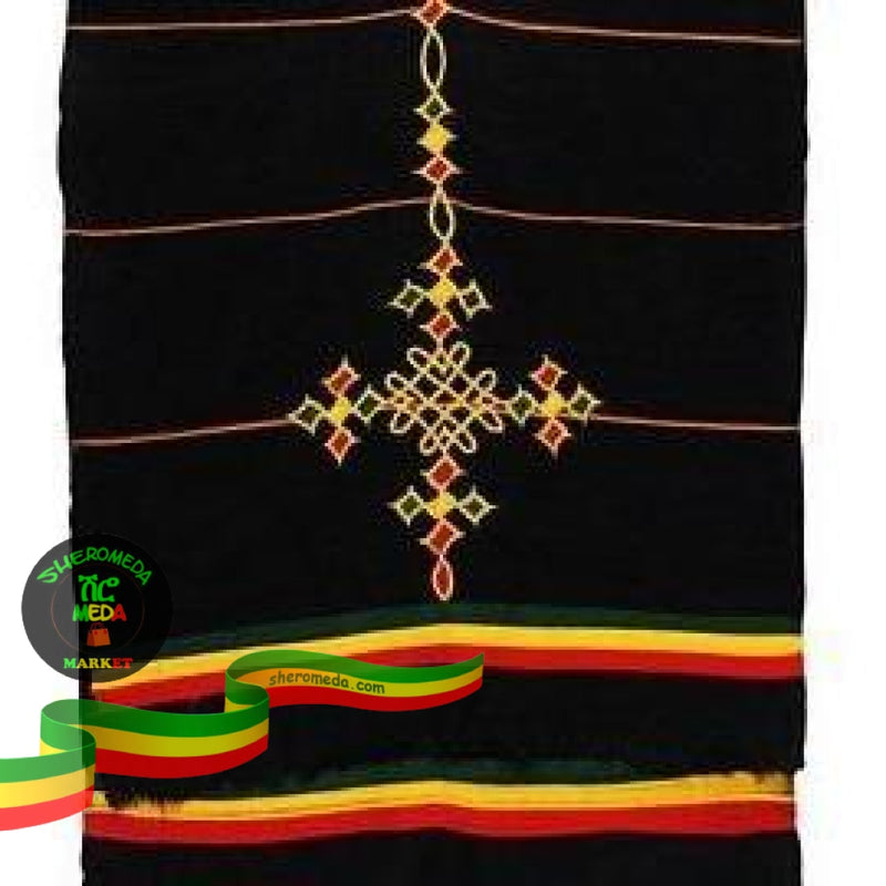 Traditional Black Church Scarf Textile