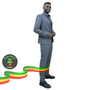 Traditional Slim Fit Two Piece Suit Silver